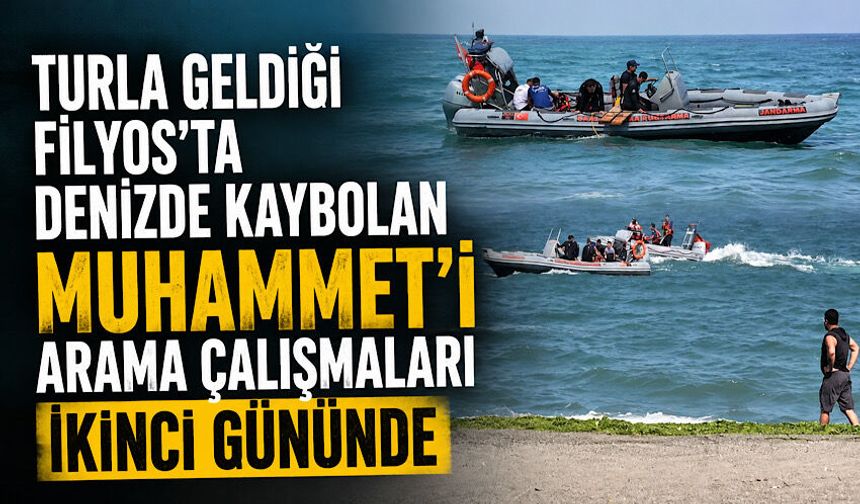 Turla geldiği Filyos'ta denizde kaybolan Muhammet'i arama çalışmaları ikinci gününde