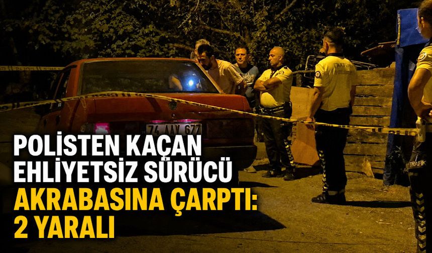 Polisten kaçan ehliyetsiz sürücü akrabasına çarptı: 2 yaralı