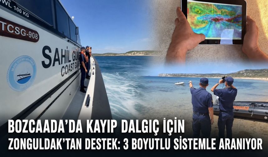 Bozcaada’da kayıp dalgıç için Zonguldak’tan destek: 3 boyutlu sistemle aranıyor