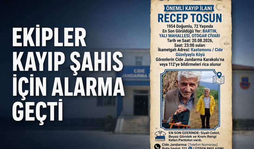 Ekipler kayıp şahıs için alarma geçti