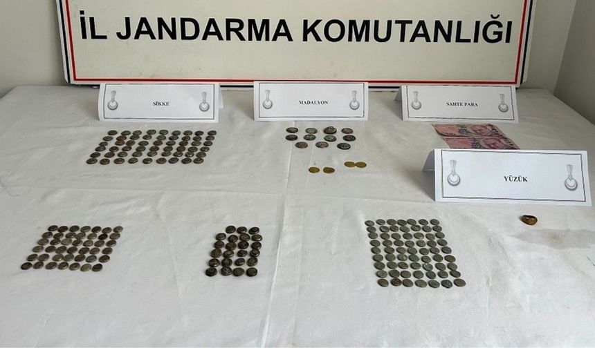 Tarihi eser operasyonunda 196 sikke ele geçirildi