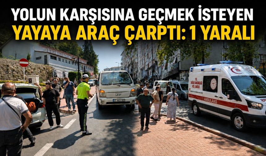 Yolun karşısına geçmek isteyen yayaya araç çarptı: 1 yaralı