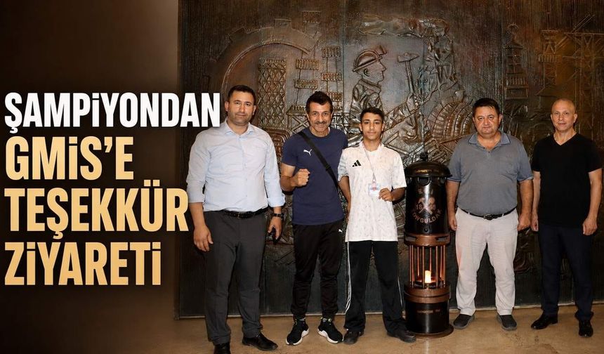 Şampiyondan GMİS'e teşekkür ziyareti