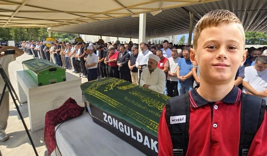 9 yaşındaki Burak Keskintığ, son yolculuğuna uğurlandı: Gözyaşları sel oldu
