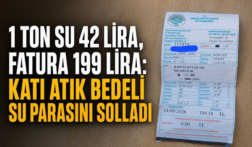 1 ton su 42 lira, fatura 199 lira: Katı atık bedeli su parasını solladı