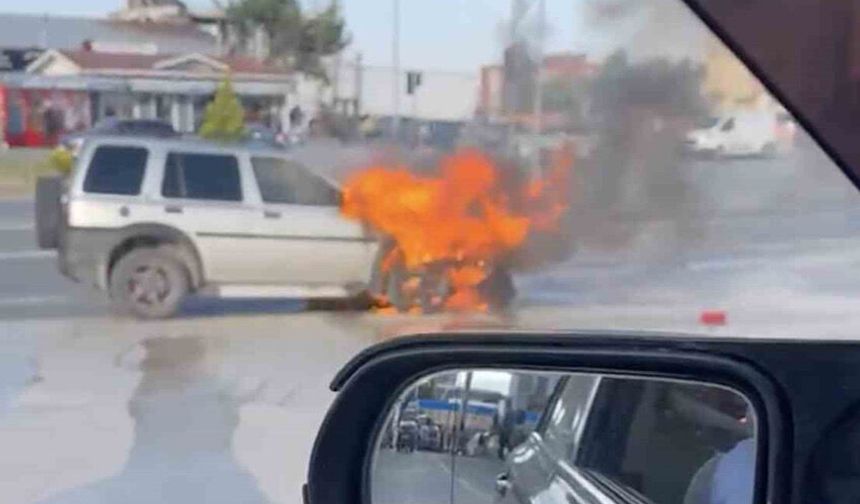 Cipte çıkan yangını itfaiye söndürdü