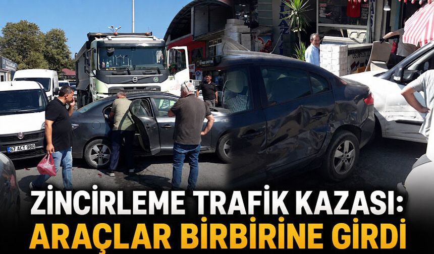 Zincirleme trafik kazası: Araçlar birbirine girdi