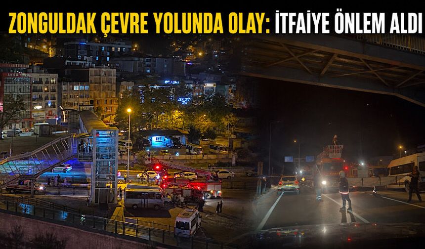 Zonguldak çevre yolunda olay: İtfaiye önlem aldı