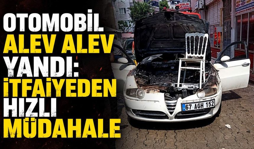 Otomobil alev alev yandı: İtfaiyeden hızlı müdahale