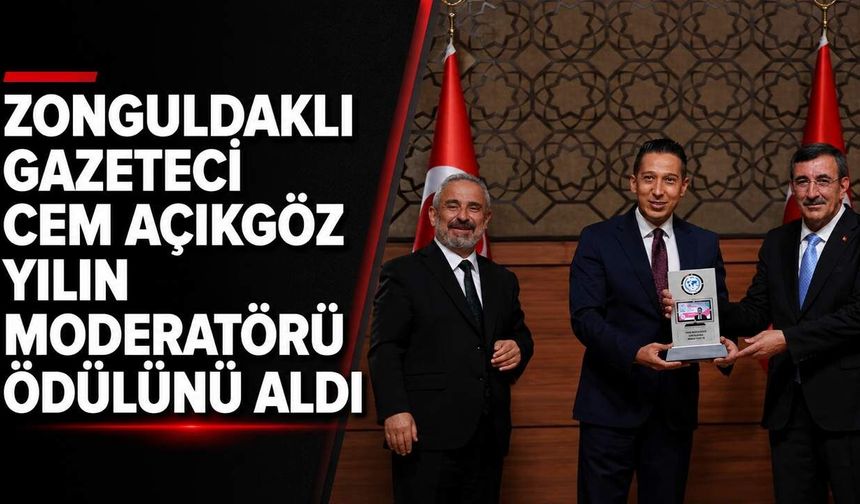 Zonguldaklı gazeteci Cem Açıkgöz Yılın Moderatörü ödülünü aldı