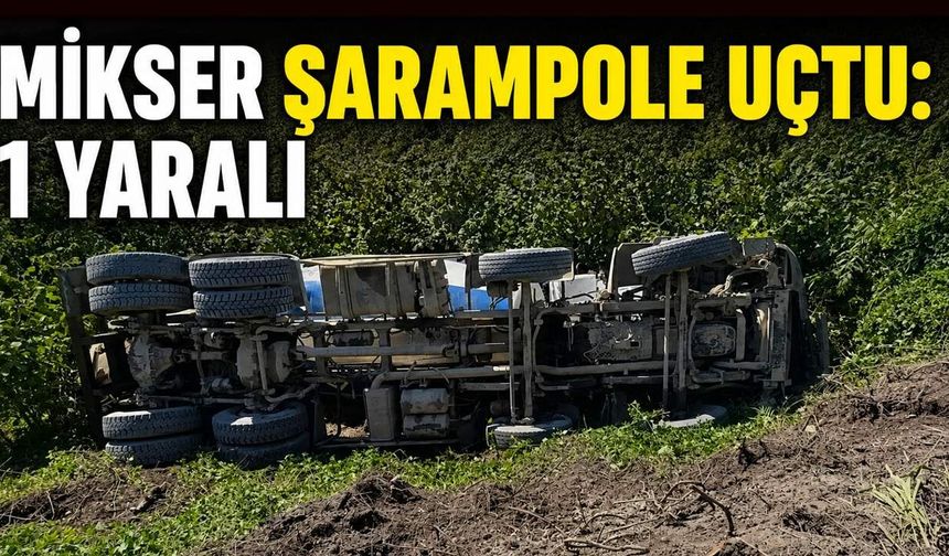 Mikser şarampole uçtu: 1 yaralı