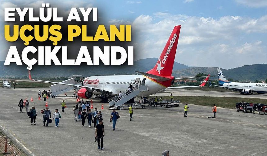 Eylül ayı uçuş planı açıklandı