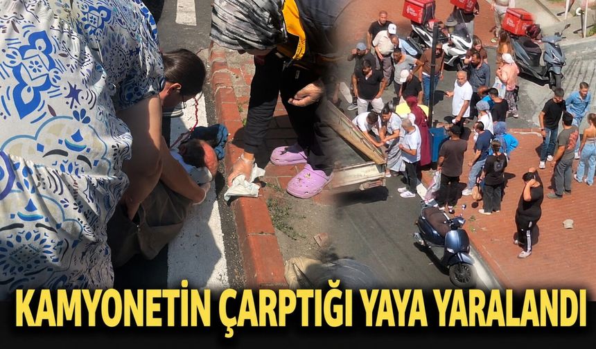Kamyonetin çarptığı yaya yaralandı