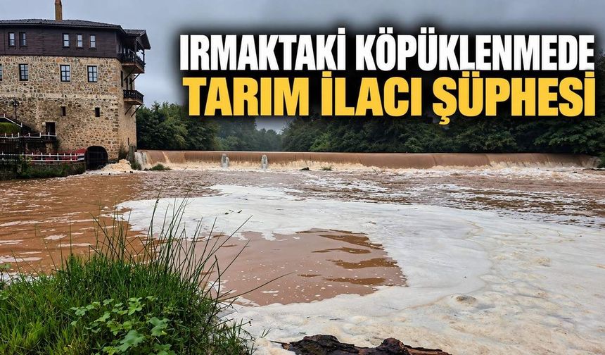 Irmaktaki köpüklenmede tarım ilacı şüphesi