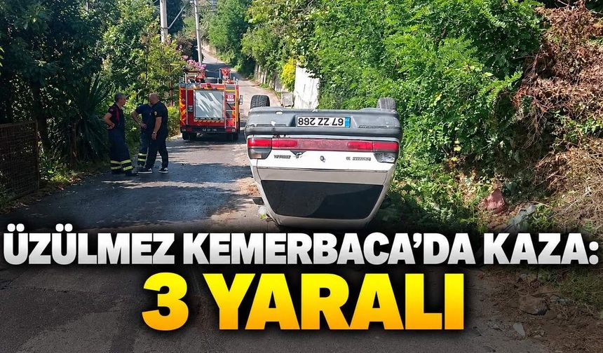 Üzülmez Kemerbaca'da kaza: 3 yaralı