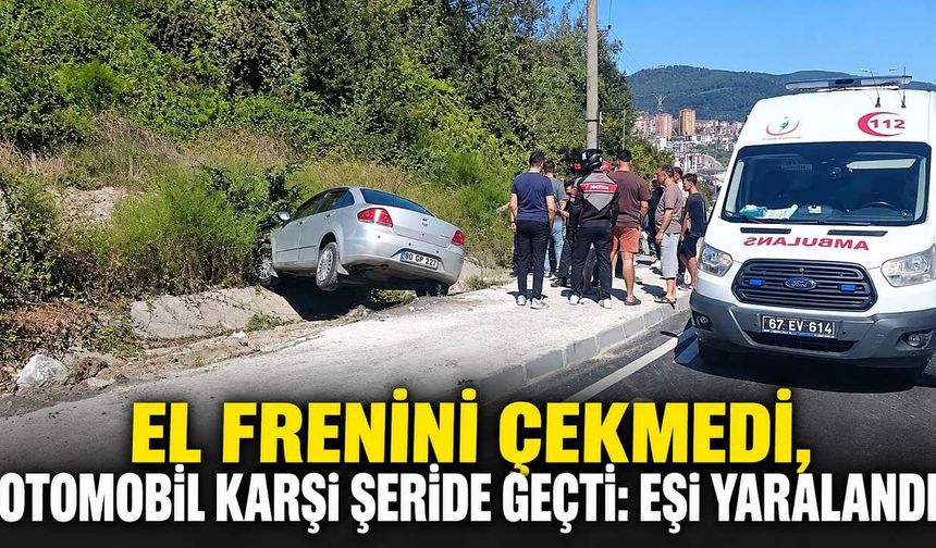 El frenini çekmedi, otomobil karşı şeride geçti: Eşi yaralandı