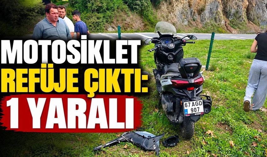 Motosiklet refüje çıktı: 1 yaralı