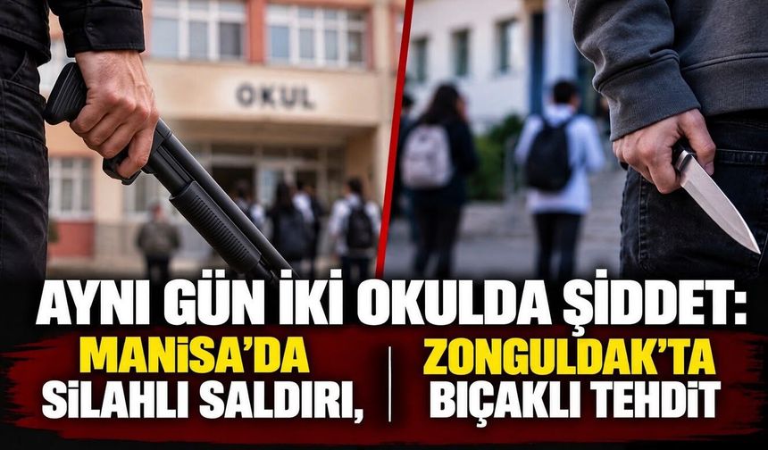 Aynı gün iki okulda şiddet: Manisa’da silahlı saldırı, Zonguldak’ta bıçaklı tehdit