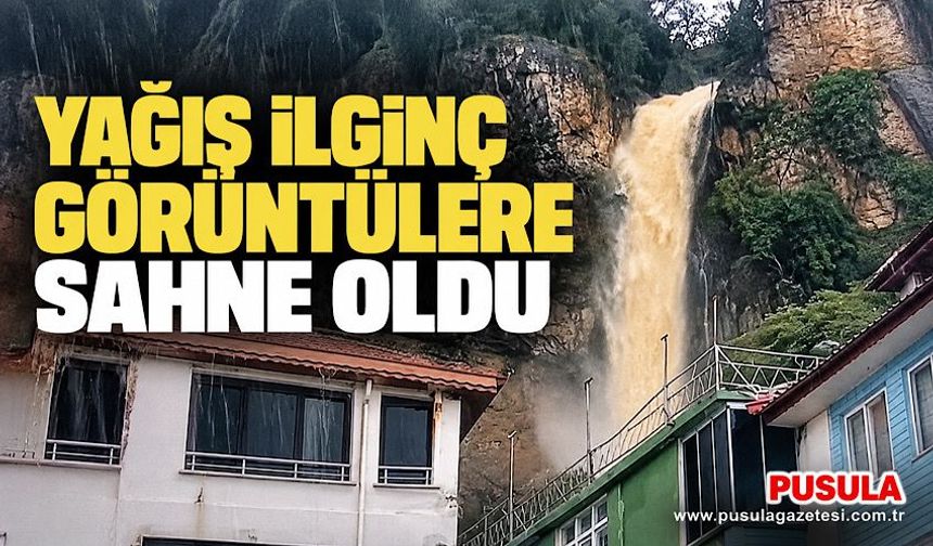 Yağış ilginç görüntülere sahne oldu