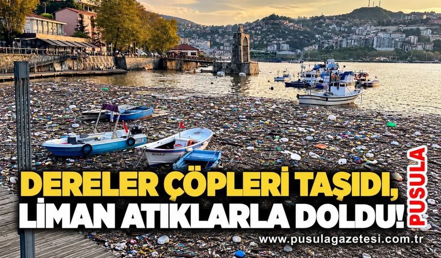 Dereler çöpleri taşıdı, liman atıklarla doldu!