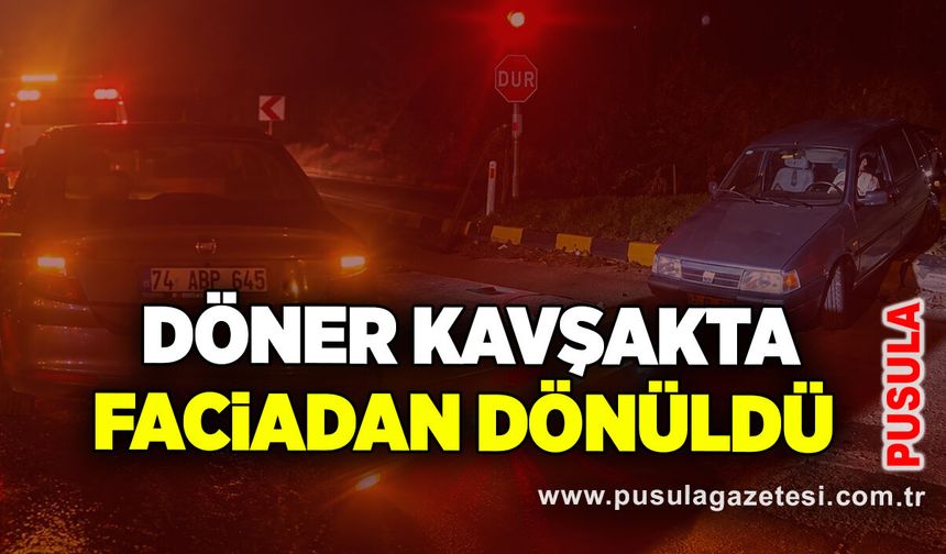 Döner kavşakta faciadan dönüldü