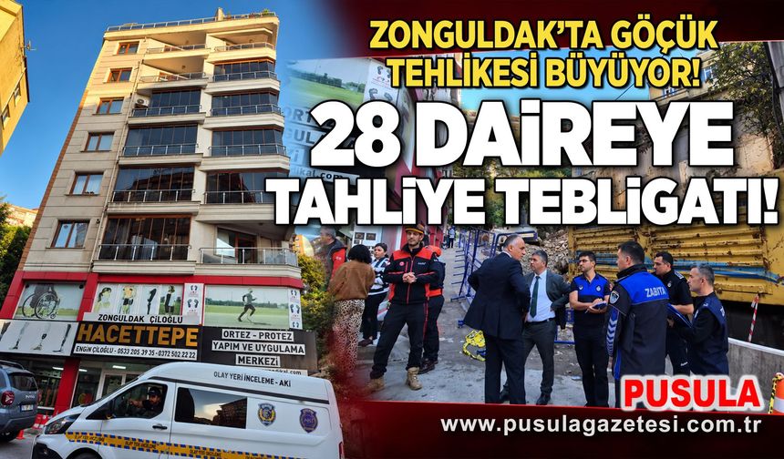 Zonguldak’ta göçük tehlikesi büyüyor! 28 daireye tahliye tebligatı!