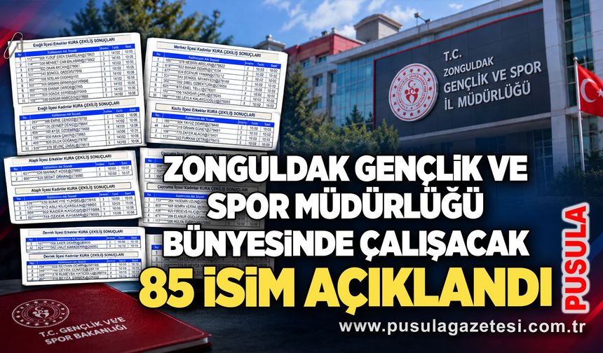 Zonguldak Gençlik ve Spor Müdürlüğü bünyesinde çalışacak 85 isim açıklandı