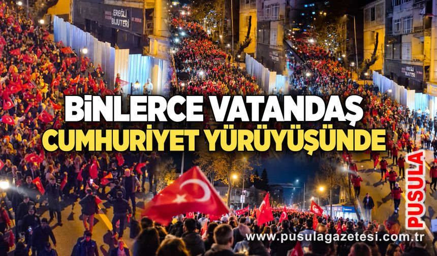 Binlerce vatandaş Cumhuriyet yürüyüşünde