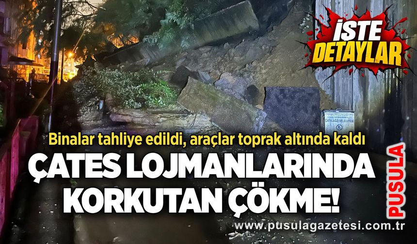 ÇATES lojmanlarında korkutan çökme! Binalar tahliye edildi, araçlar toprak altında kaldı