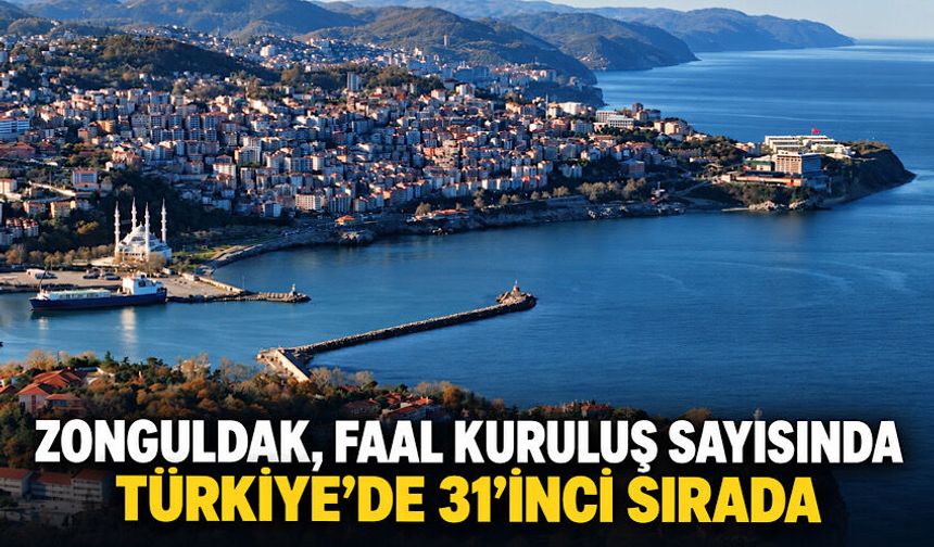 Zonguldak, faal kuruluş sayısında Türkiye’de 31’inci sırada