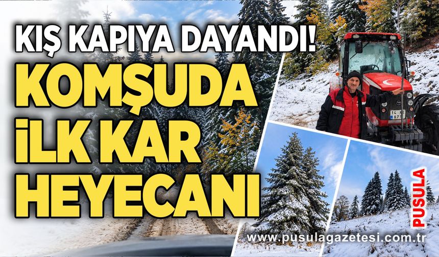 Kış kapıya dayandı! Komşuda ilk kar heyecanı