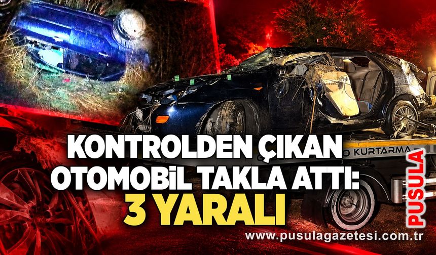 Kontrolden çıkan otomobil takla attı: 3 yaralı