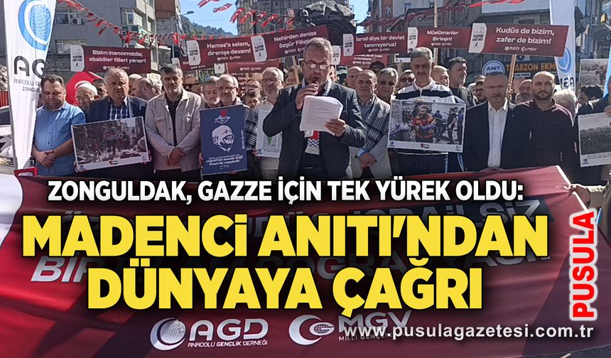 Zonguldak, Gazze için tek yürek oldu: Madenci Anıtı'ndan dünyaya çağrı