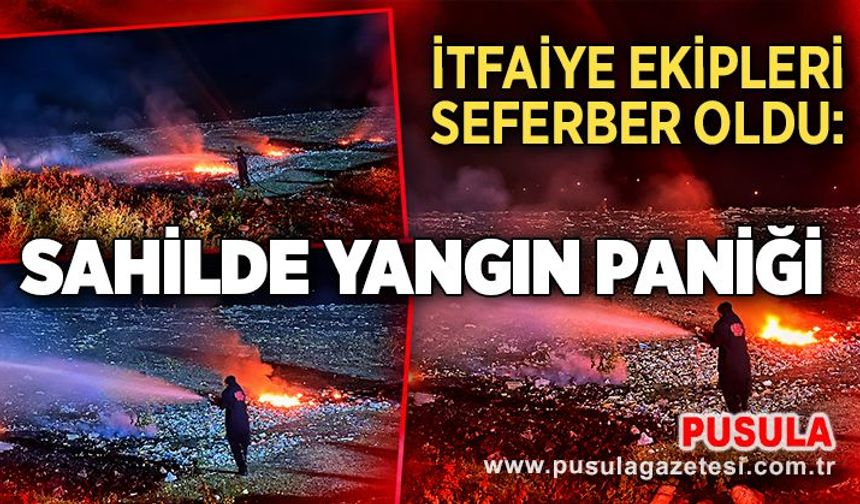 İtfaiye ekipleri seferber oldu: Sahilde yangın paniği