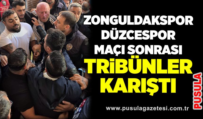 Zonguldakspor-Düzcespor maçı sonrası tribünler karıştı