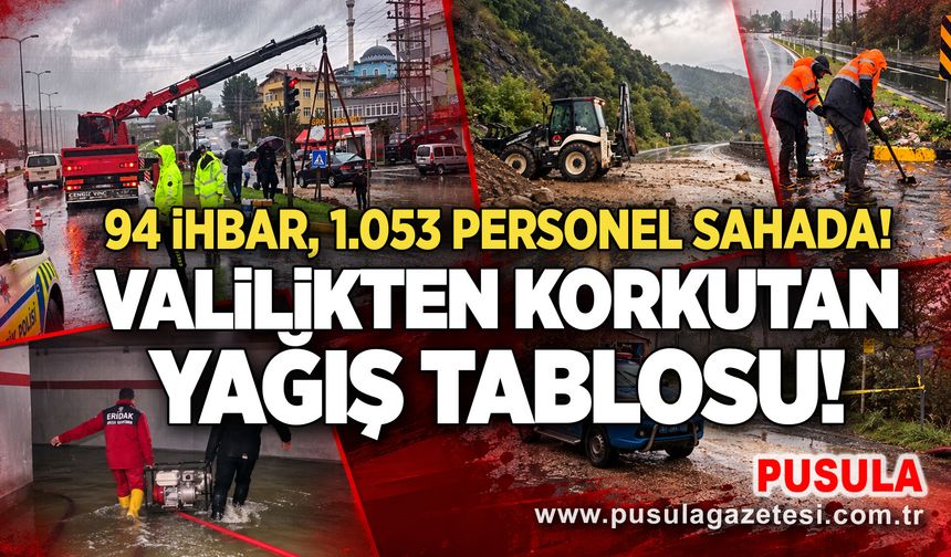 Valilikten korkutan yağış tablosu: 94 ihbar, 1.053 personel sahada!