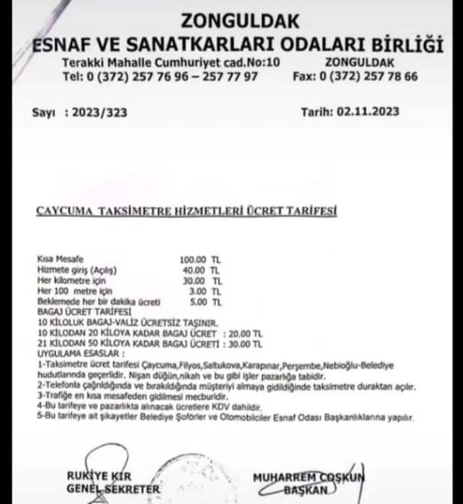 taksi zammı