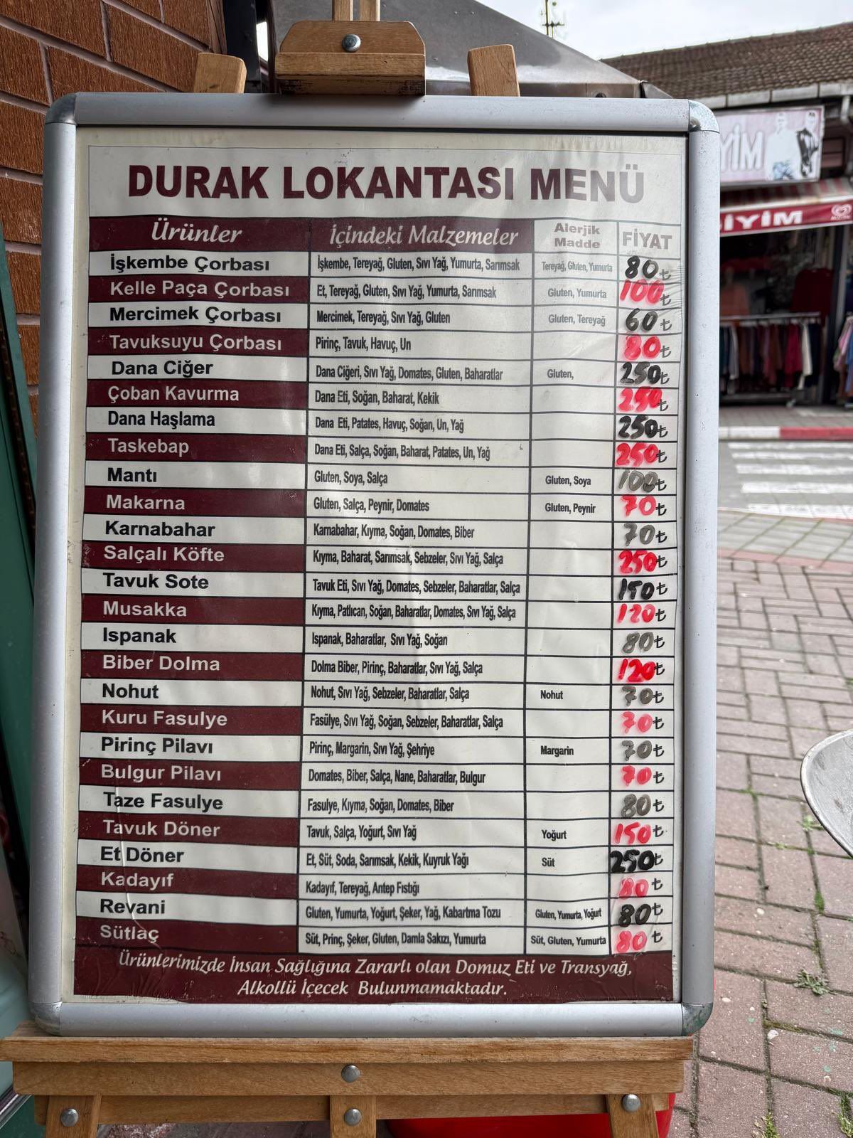 Lokanta Menü