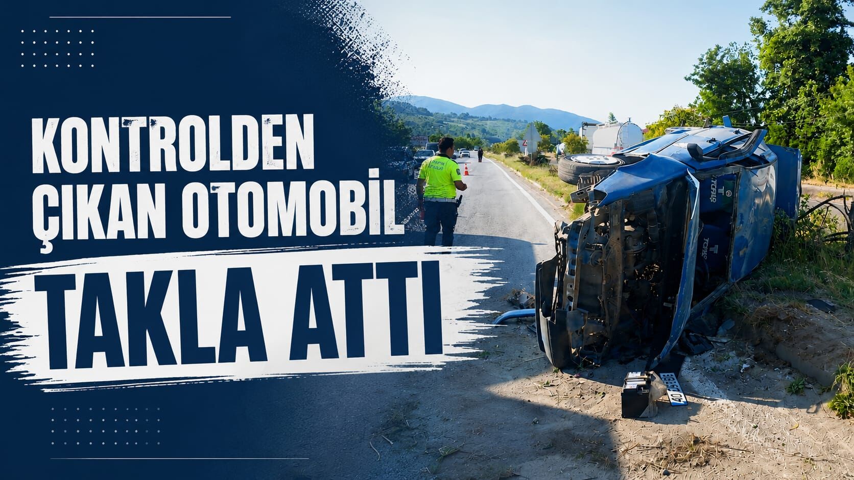 Kontrolden çıkan otomobil takla attı: Yaralılar var