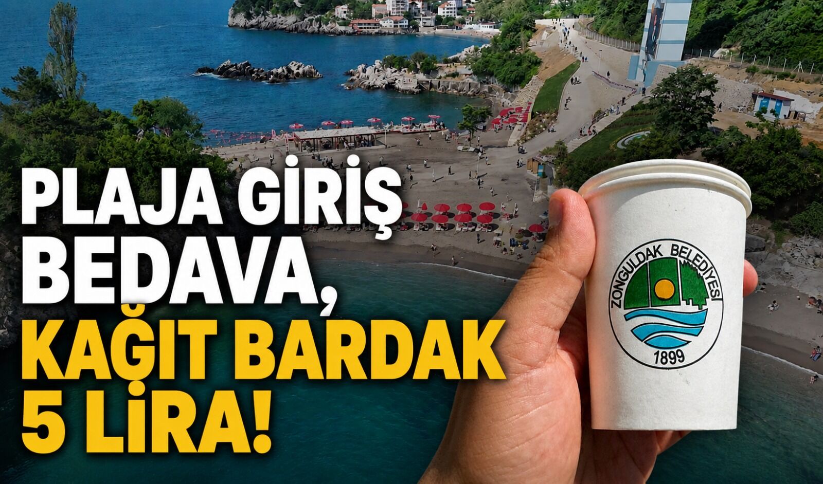 Plaja giriş bedava, kağıt bardak 5 lira!