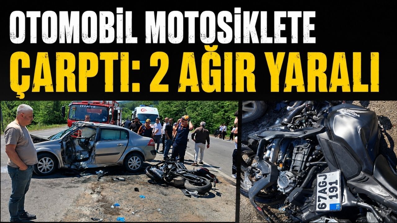 Otomobil motosiklete çarptı: 2 ağır yaralı