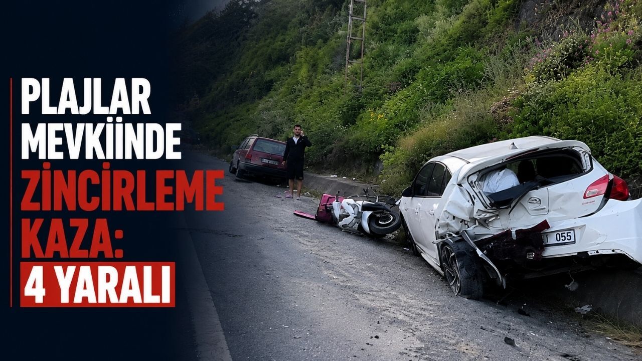 Plajlar mevkiinde zincirleme kaza: 4 yaralı