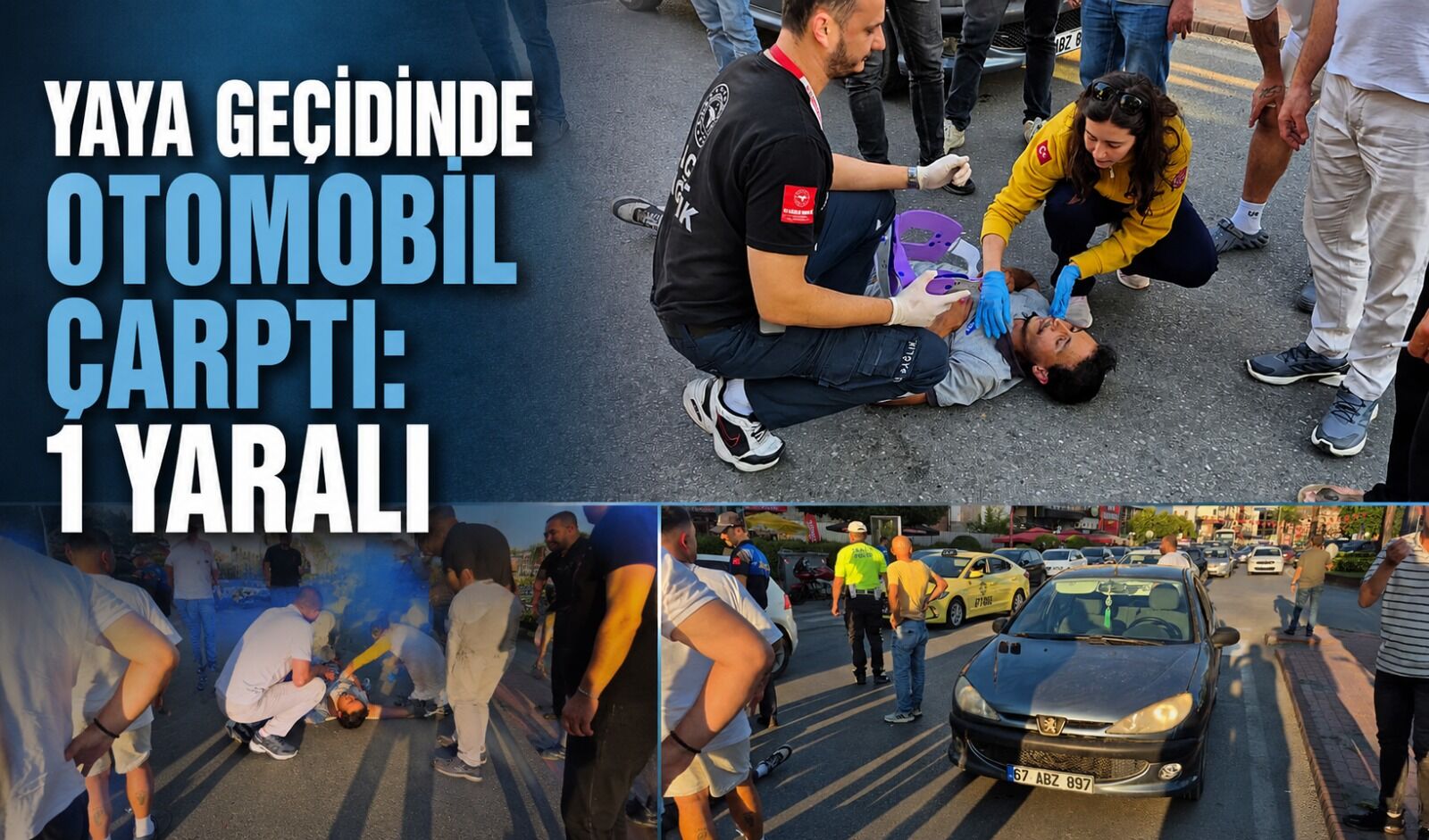 Yaya geçidinde otomobil çarptı: 1 yaralı