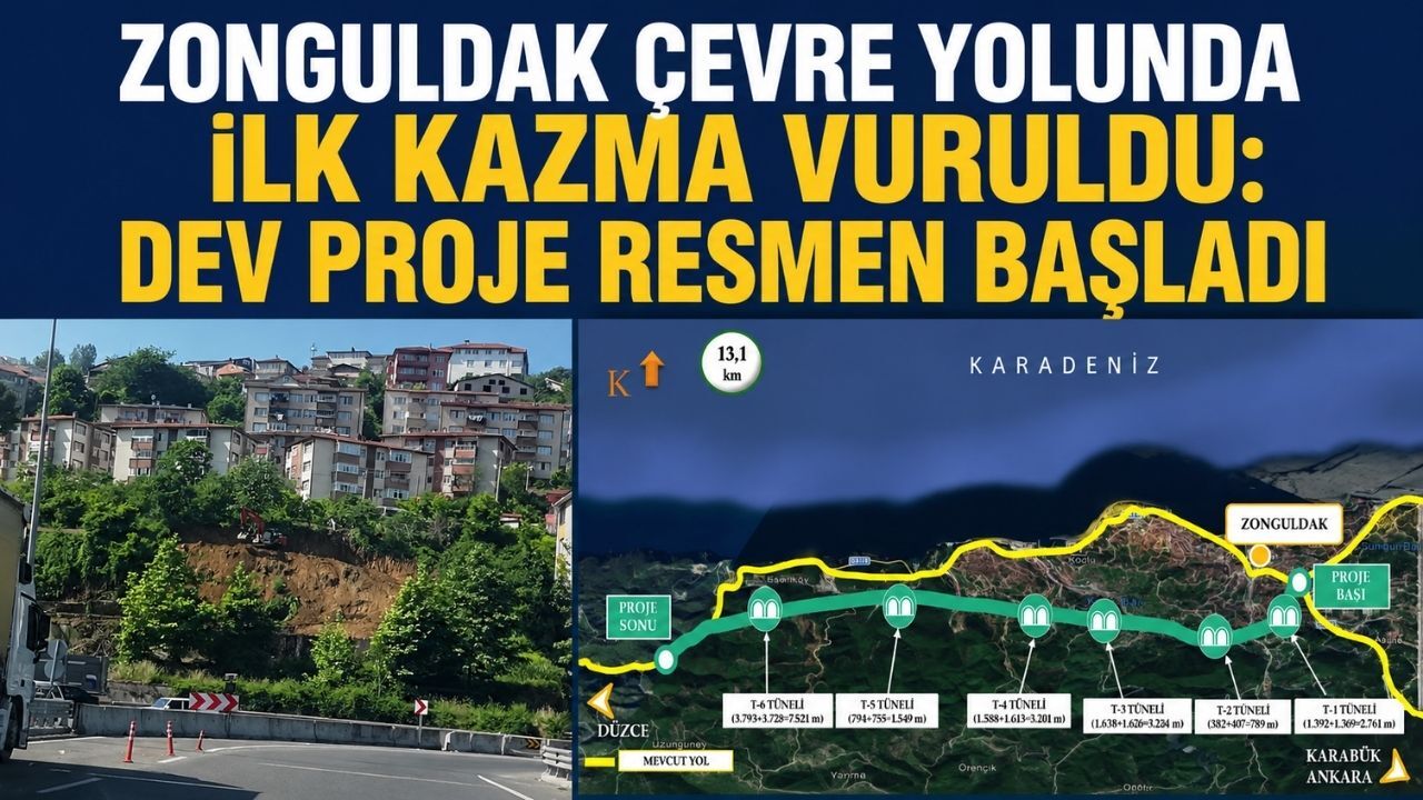 Zonguldak çevre yolunda ilk kazma vuruldu: Dev proje resmen başladı