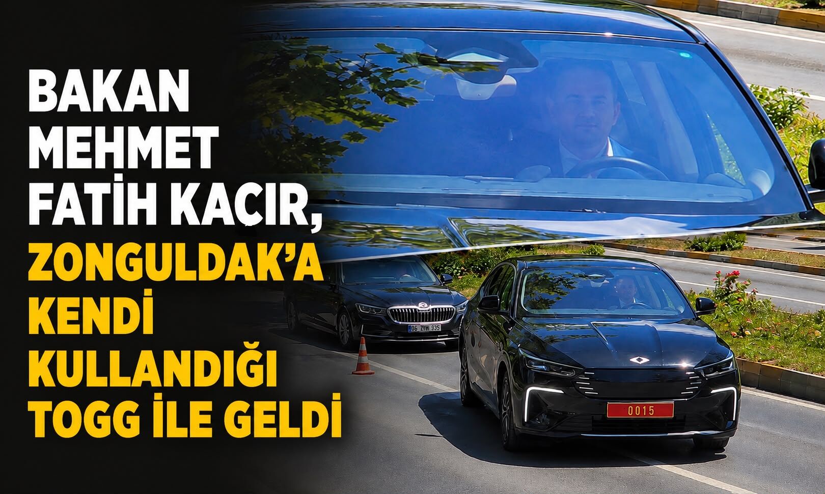 Bakan Mehmet Fatih Kacır, Zonguldak'a kendi kullandığı Togg ile geldi