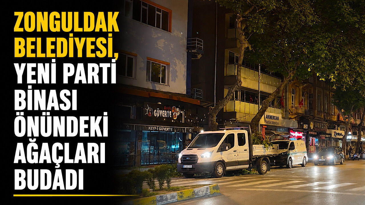 Zonguldak Belediyesi, Yeni Parti binası önündeki ağaçları budadı