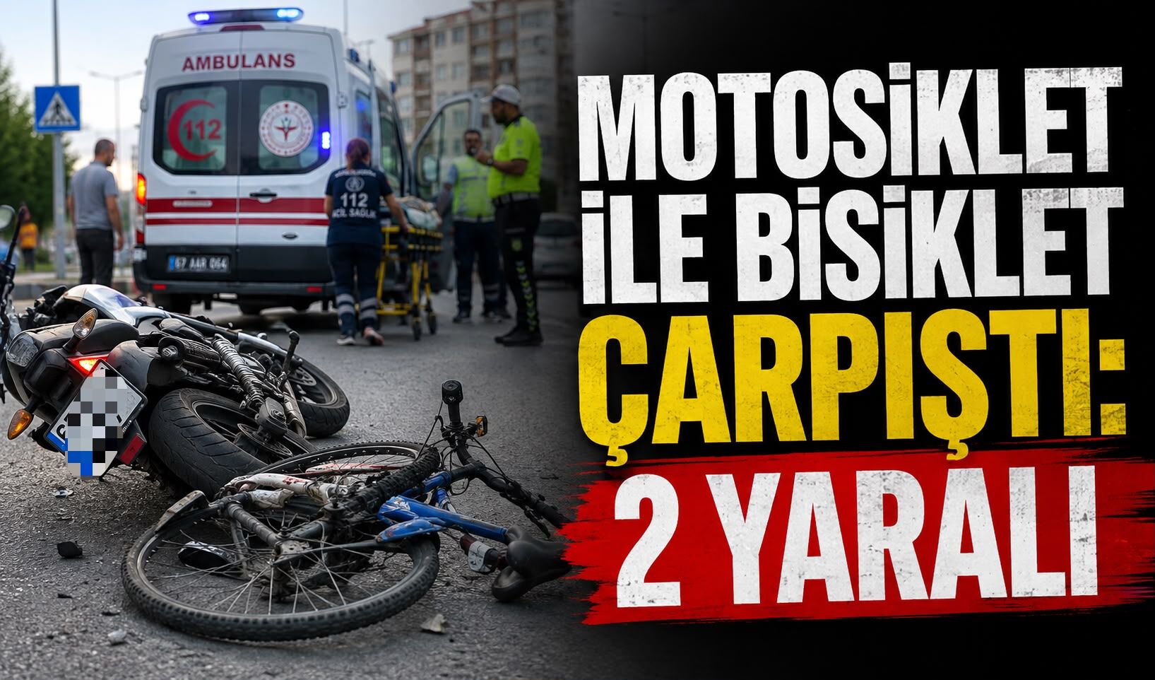 Motosiklet ile bisiklet çarpıştı: 2 yaralı