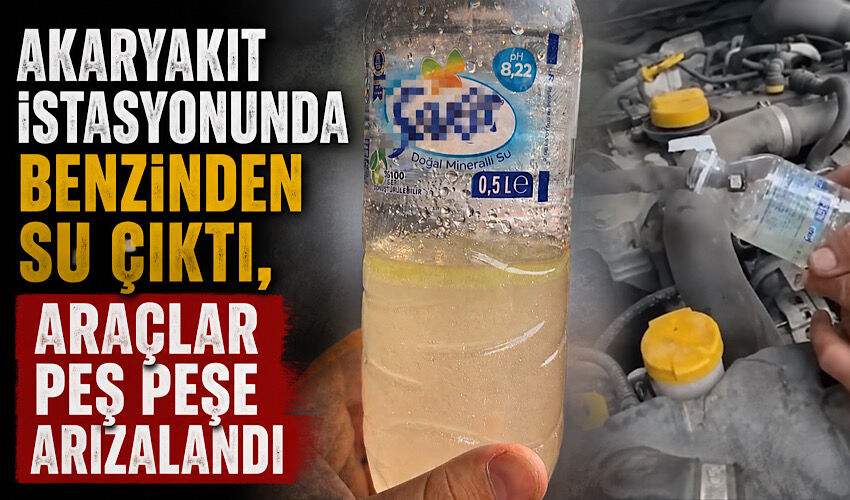 Akaryakıt istasyonunda benzinden su çıktı, araçlar peş peşe arızalandı