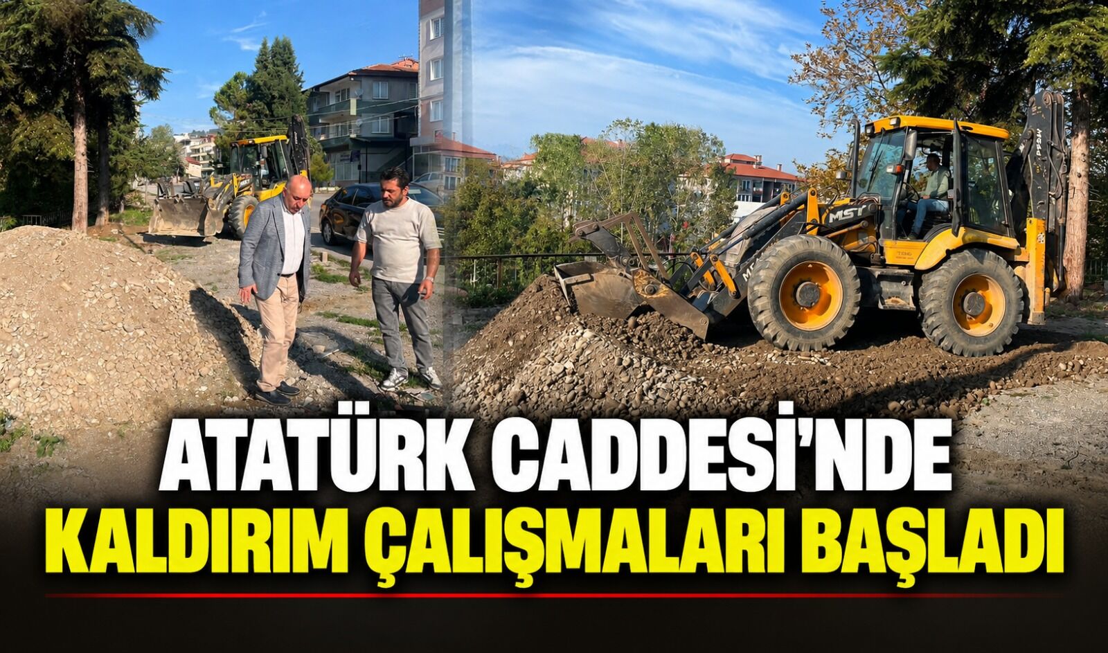 Atatürk Caddesi’nde kaldırım çalışmaları başladı