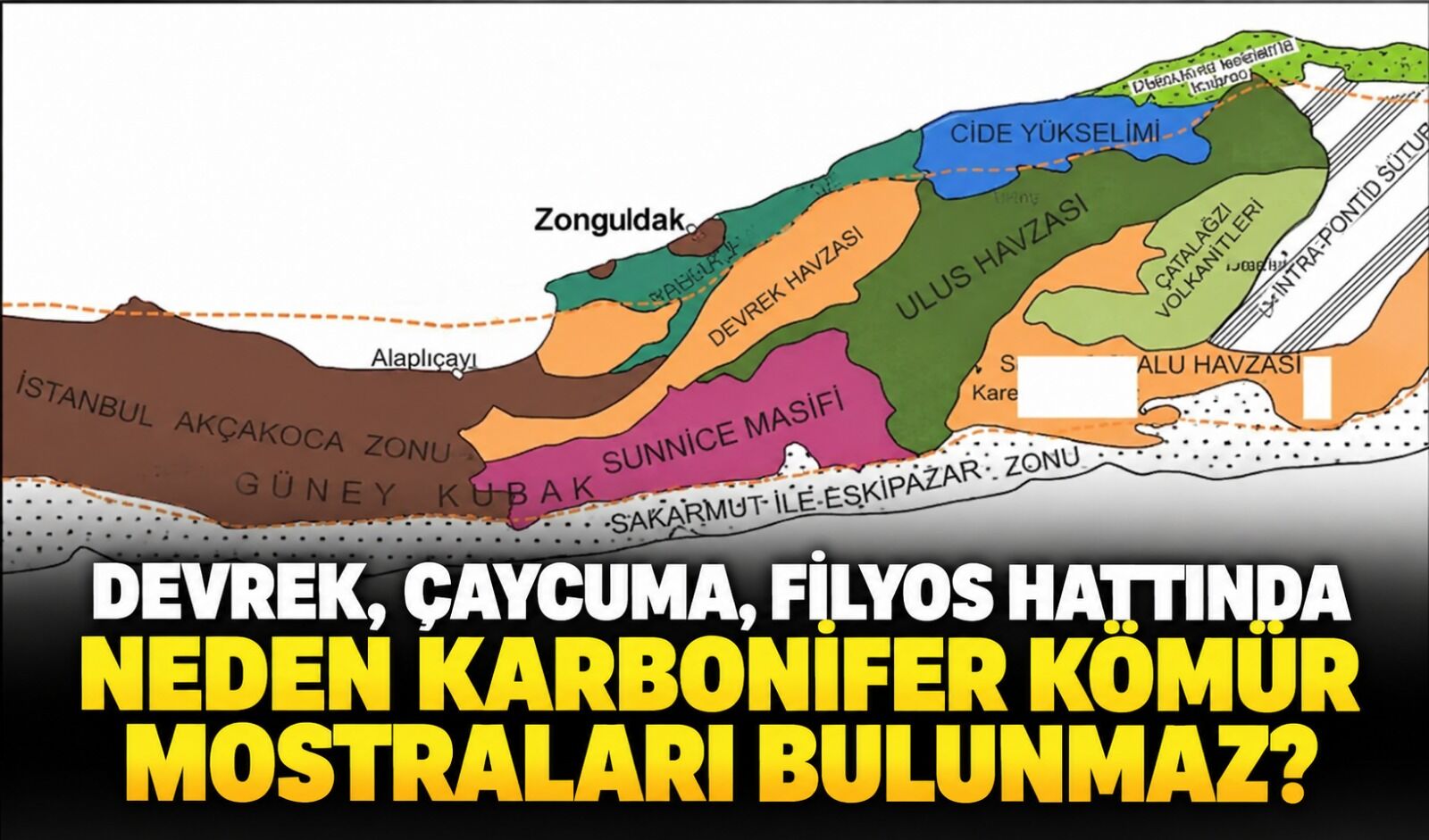 Devrek, Çaycuma, Filyos hattında neden karbonifer kömür mostraları bulunmaz?
